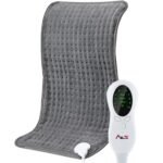 Orthopedic Electric Heating Pad - King Size XXL (30 x 16), Portable for Shoulder, Neck, Back, Cramps, Menstrual Pain - Offers 10 Heat Settings & 3 Timer, LED Controller, Machine Washable (Grey)