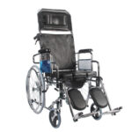 Kaiyang KY608GC Wheelchair Steel Commode Wheelchair Reclining Wheelchair 180 Degree Lie Flat Wheelchair Wheelchair with Commode Adjustable Footrest Wheelchair Removable Armrest Wheelchair Patient Care Wheelchair Elderly Wheelchair Medical Wheelchair Hospital Wheelchair Home Care Wheelchair